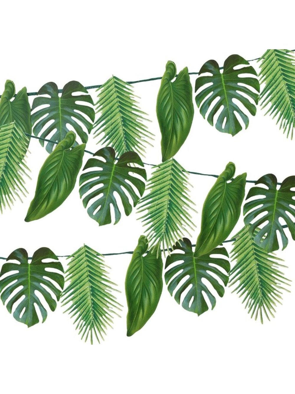 Tropical Party Decorations - Reusable Palm Leaf Garland for Hawaiian Luau & Tiki